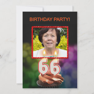 Invitation Ajouter une photo, 66e fête d'anniversaire Invitat