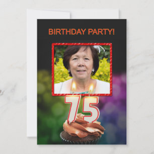 Invitation Ajouter une photo, 75e fête d'anniversaire Invitat