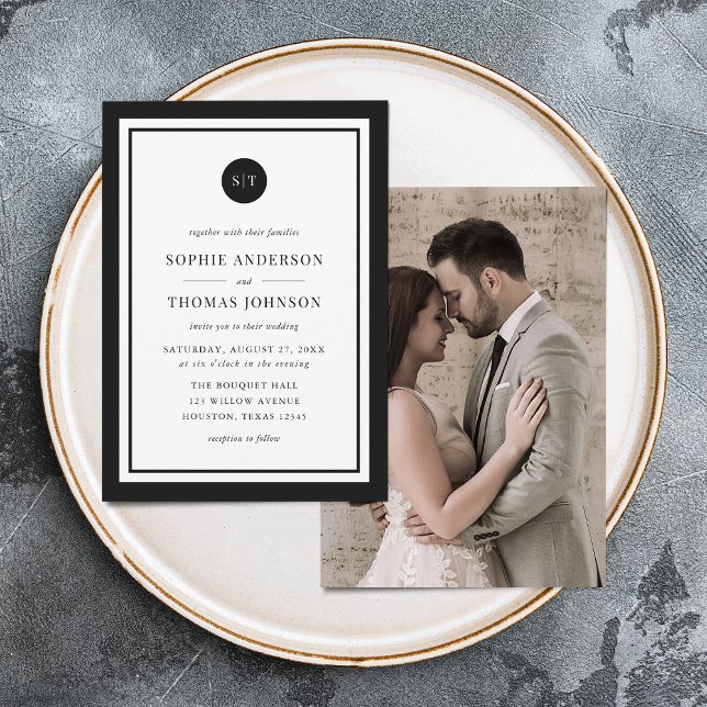 Invitation Ajouter une photo couleur personnalisée Mariage ro (Créateur téléchargé)