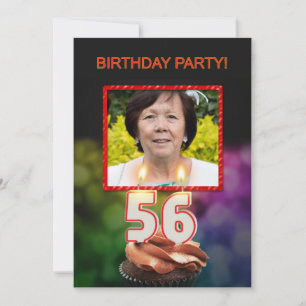 Invitation Ajouter une photo, fête du 56e anniversaire Invita