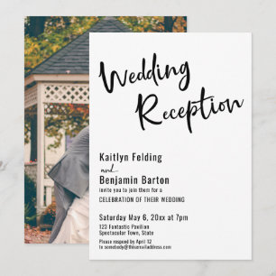Invitation Ajouter Votre Photo, Audacieuse Typographie Mariag