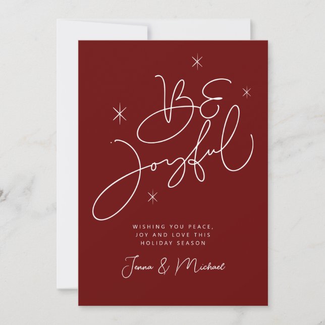 Invitation AJOUTER VOTRE PHOTO | Joyeux Noël Sois Joyeux (Devant)