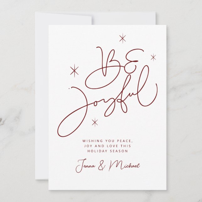 Invitation AJOUTER VOTRE PHOTO | Joyeux Noël Sois Joyeux (Devant)