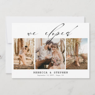 Invitation Ajouter Votre Propre 4 Photo Élégant Mariage Elope