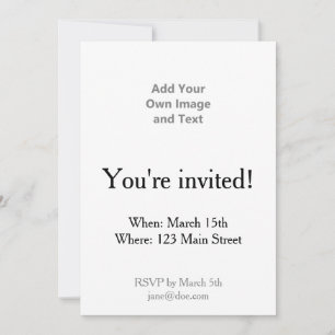 Invitation Ajouter Votre Propre Image Et Votre Propre Texte