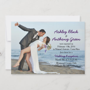 Invitation Ajouter Votre Propre Photo Plage Réception Mariage