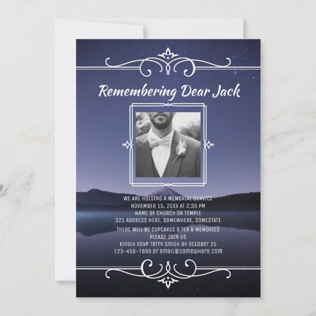 Invitation Ajouter votre propre service de mémoire photo Nigh (Dos)