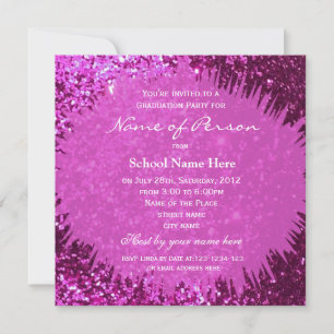 Invitation Ajoutez votre photo, brillant violet de graduation