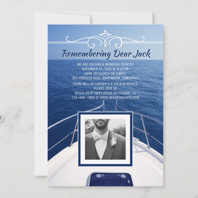 Invitation Ajoutez votre propre marin de cérémonie (Dos)