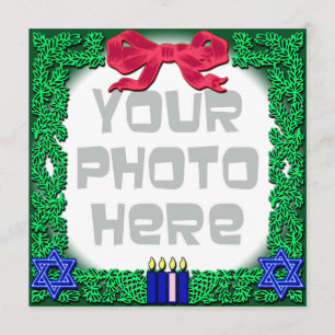 Invitation Ajoutez votre propre photo Christmas / Hanoukka Ca