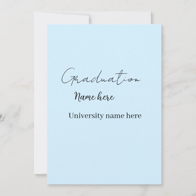 Invitation ajoutez votre texte simple diplômé ajoutez nom de  (Devant)
