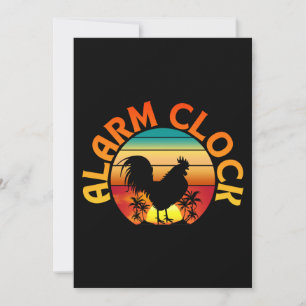 INVITATION ALARME HORLOGE VINTAGE MATIN ROOSTER POULET