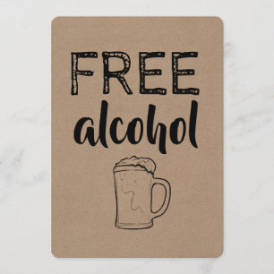 Invitation Alcool gratuit   GROOMSMAN   BEST MAN Funny Propos