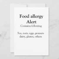 Alerte d'allergie alimentaire ajouter le nom texte