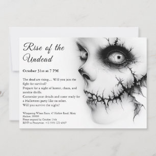 Invitation Alerte de fête Halloween Apocalypse des zombies no