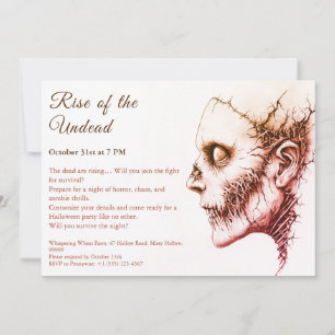 Invitation Alerte de fête Halloween Apocalypse des zombies no