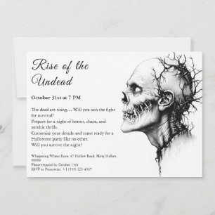 Invitation Alerte de fête Halloween Apocalypse des zombies no