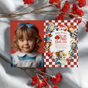 Invitation Alice à carreaux dans ONEDERLAND 1er Anniversaire