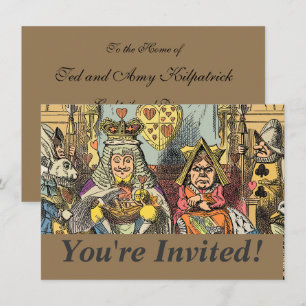 Invitation Alice à Wonderland Cheshire Cat Characters