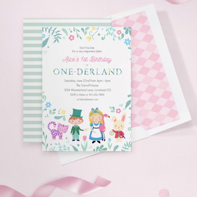 Invitation Alice au pays des merveilles | 1er anniversaire d' (Créateur téléchargé)