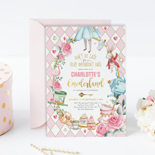 Invitation Alice au pays des merveilles 1er anniversaire de l