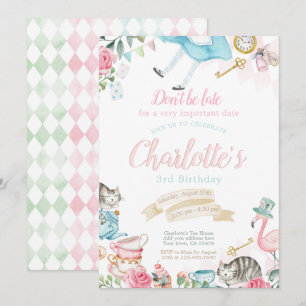 Invitation Alice au pays des merveilles Anniversaire