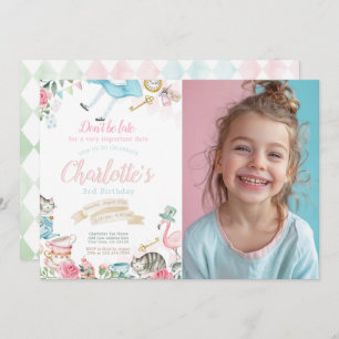 Invitation Alice au pays des merveilles Anniversaire