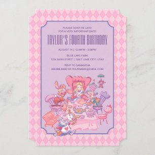 Invitation Alice au pays des merveilles   Anniversaire