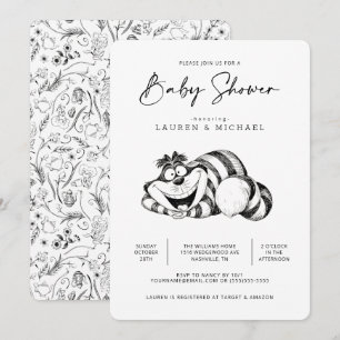 Invitation Alice au pays des merveilles - Baby shower Cheshir