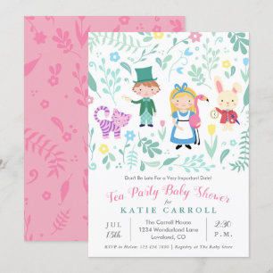 Invitation Alice au pays des merveilles Baby shower de Tea Pa