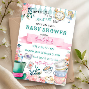 Invitation Alice au pays des merveilles Baby shower de Tea Pa