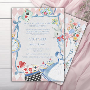 Invitation Alice au pays des merveilles Baby shower d'Imagina