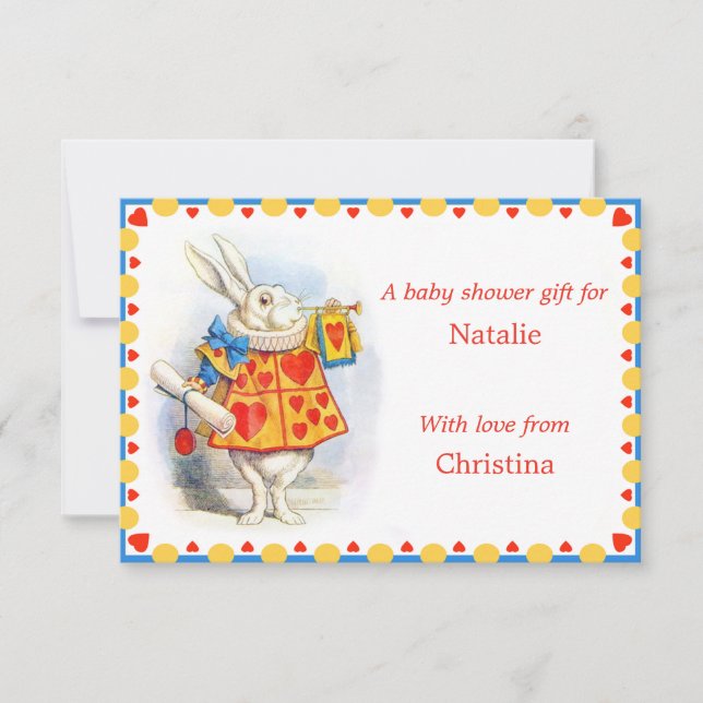 Invitation Alice au pays des merveilles Baby shower Enceinte  (Devant)