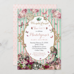 Invitation Alice au pays des merveilles Baby shower Invitatio