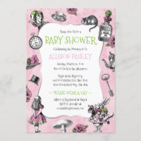 Alice au pays des merveilles Baby shower rose