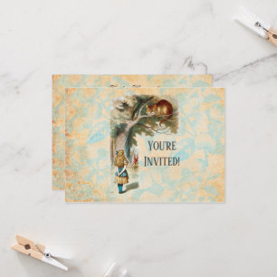 Invitation Alice au pays des merveilles Cheshire Cat Mad