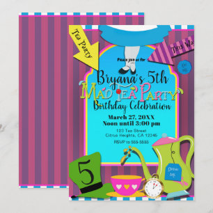 Invitation Alice au pays des merveilles Fête d'anniversaire d