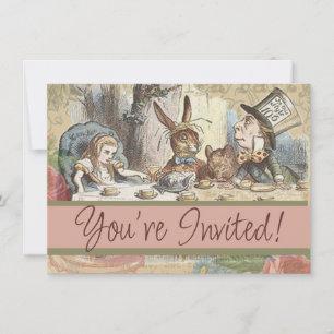 Invitation Alice au pays des merveilles Mad Tea Party Art