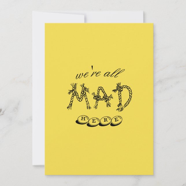 Invitation Alice au pays des merveilles "Nous sommes tous mor (Devant)