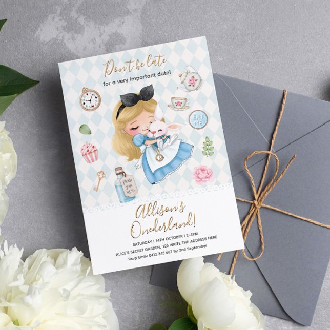 Invitation Alice au pays des merveilles Par-Tea Premier anniv (Créateur téléchargé)
