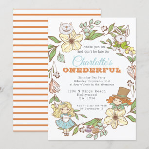Invitation Alice au pays des merveilles Premier anniversaire