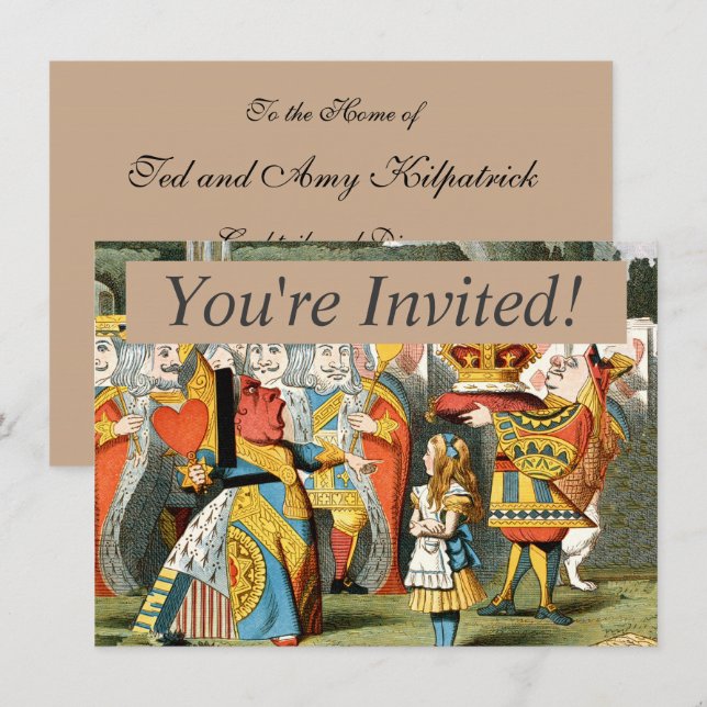 Invitation Alice au pays des merveilles Reine de Cœur (Devant / Derrière)