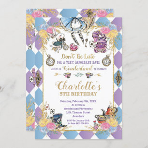 Invitation Alice au pays des merveilles Tea Party