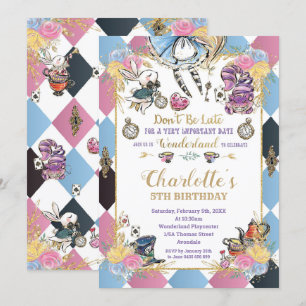 Invitation Alice au pays des merveilles Tea Party
