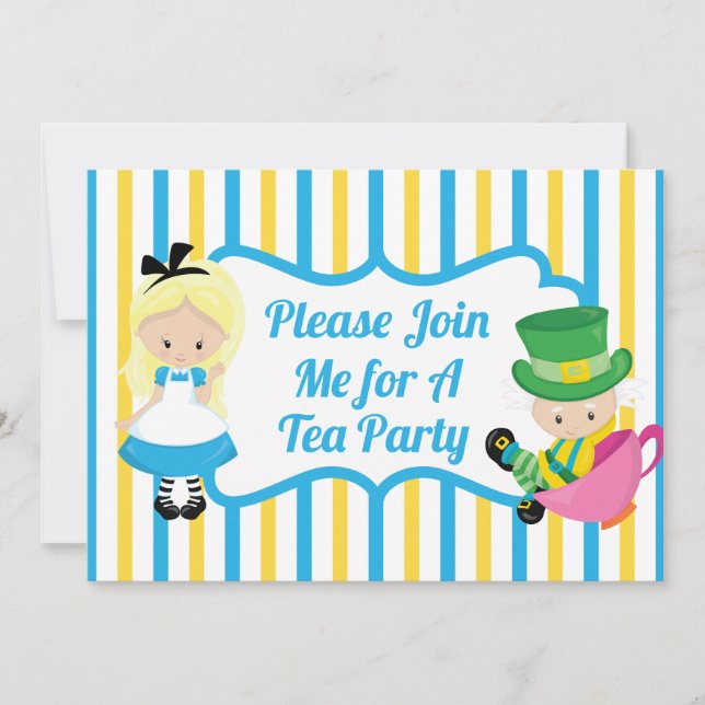 Invitation Alice au pays des merveilles Tea Party Anniversair (Devant)