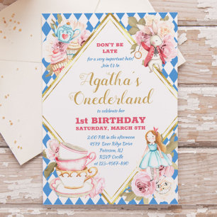 Invitation Alice au pays des merveilles Tea Party Anniversair