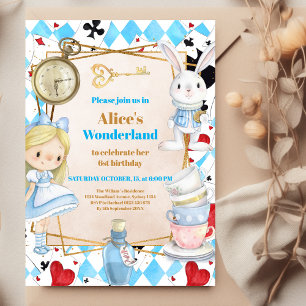 Invitation Alice au pays des merveilles Un derland 1er annive