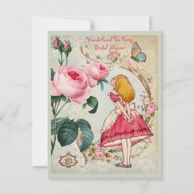 Invitation Alice dans la Fête de la mariée de collage de (Devant)
