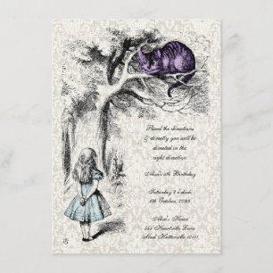 Invitation Alice dans l'invitation de thé de chat de Cheshire