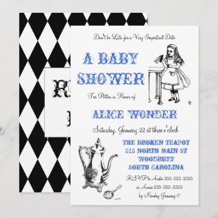 Invitation Alice dans l'invitation du pays des merveilles